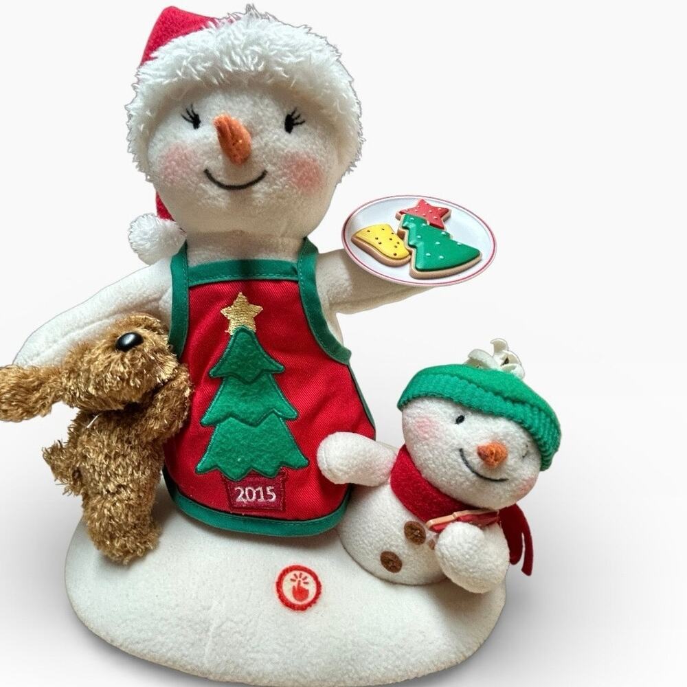 Hallmark 2015 Snowman Cookies Pet and Snowboy Moves and Plays Tis The Season 10”